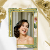 90E foto Groen Goud Bloemen Elegante Verjaardag Kaart