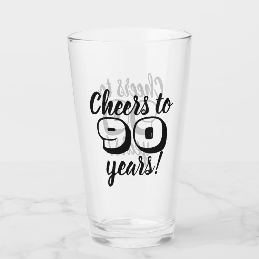90e geboorte-kaas tot 90 jaar bier/Drink Glas (Achterkant)
