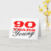 90e geboortedag voor 90 jaar jonge mannen of vrouw kaart (Gele Bloem)