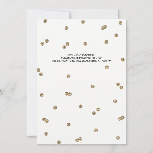 90e Glitter Confetti Surprise Party Invitation Kaart (Achterkant)