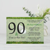 90e Golf Verjaardag Uitnodigingen (Staand voorkant)