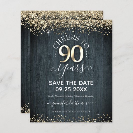 90e gouddag Opslaan van datum uitnodiging tot begr (Voorkant / Achterkant)