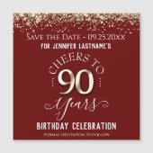 90e gouddag Red de datum Magnet (Voorkant)