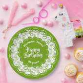 90e groen/wit willekeurig getallenpatroon papieren bordje (Feest)