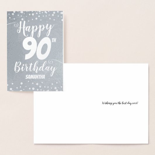 90e Happy Birthday Custom Folie Kaart (Display)