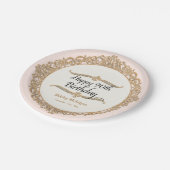 90e Happy Birthday Party Celebration Round Decor Papieren Bordje (Gekanteld)