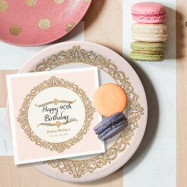 90e Happy Birthday Party Celebration Round Decor Servet