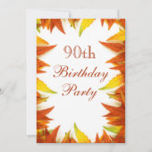 90e herfst van de Birthday-partij Kaart (Voorkant)