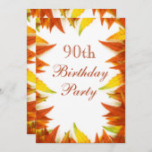 90e herfst van de Birthday-partij Kaart (Voorkant / Achterkant)