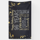 90e jaarbanner - 90 jaar in uren en seconden spandoek (Verticaal)