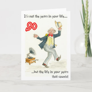 90e jaarkaart voor een Man Kaart