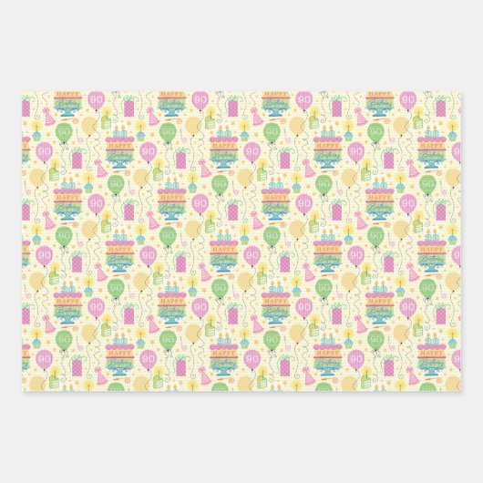 90e jaartal kaarsenballon inpakpapier vel (Voorkant 2)