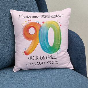 90e keepsake verjaardagscadeau 90 jaar oud negenti kussen