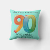 90e keepsake verjaardagscadeau 90 jaar oud negenti kussen (Achterkant)