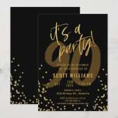 90e Leuk Zwart en Goud Verjaardagsfeest Kaart (Voorkant / Achterkant)