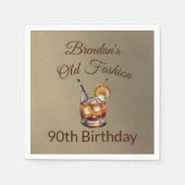 90e mannelijke cocktail oude mode verjaardag servet (Voorkant)