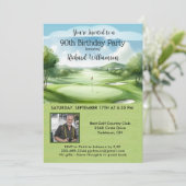90e Mannen verjaardag Party Photo Golf Kaart (Staand voorkant)