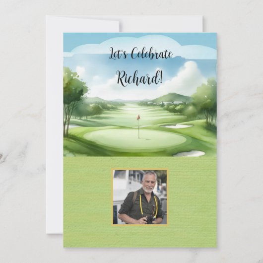 90e Mannen verjaardag Party Photo Golf Kaart (Achterkant)