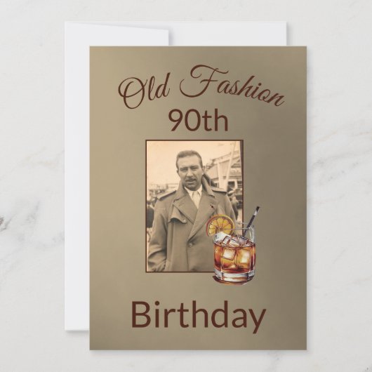 90e Negentigste Mannelijke Foto Verjaardag Uitnodi Kaart (Voorkant)