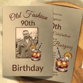 90e Negentigste Mannelijke Foto Verjaardag Uitnodi Kaart