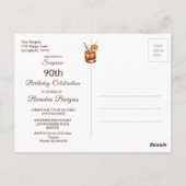 90e Ninetigste Ouderwetse Mannen Verjaardag  Briefkaart (Achterkant)