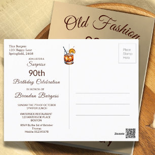 90e Ninetigste Ouderwetse Mannen Verjaardag  Briefkaart