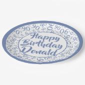 90e Partij Willekeurig Nummer Patroon Blauw/Wit Papieren Bordje (Gekanteld)