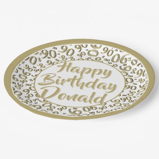 90e Partij Willekeurig Nummer Patroon Goud/Wit Papieren Bordje (Gekanteld)