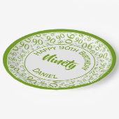 90e Partij Willekeurig Nummer Patroon Groen/Wit Papieren Bordje (Gekanteld)