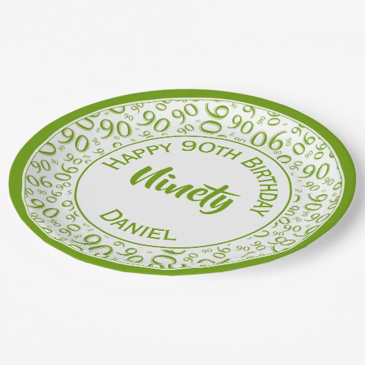 90e Partij Willekeurig Nummer Patroon Groen/Wit Papieren Bordje (Gekanteld)