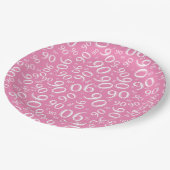 90e partij Willekeurig Nummer Patroon Roze/Wit Papieren Bordje (Gekanteld)