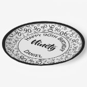 90e partij Willekeurig Nummer Patroon Zwart/Wit Papieren Bordje (Gekanteld)