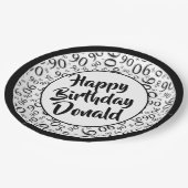 90e partij Willekeurig Nummer Patroon Zwart/Wit Papieren Bordje (Gekanteld)