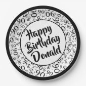 90e partij Willekeurig Nummer Patroon Zwart/Wit Papieren Bordje (Voorkant)