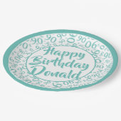 90e Partij Willekeurig Nummerpatroon Blauwgroen/Wi Papieren Bordje (Gekanteld)