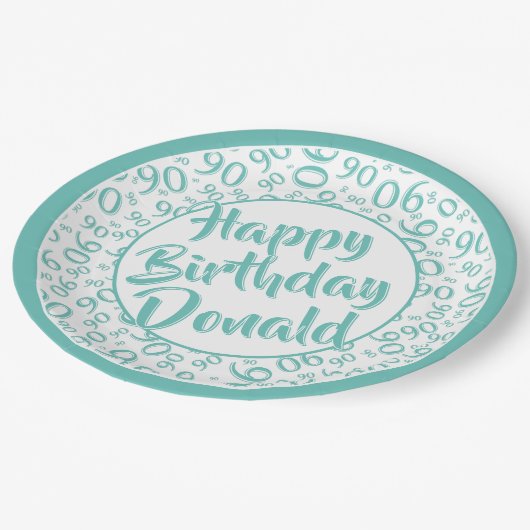 90e Partij Willekeurig Nummerpatroon Blauwgroen/Wi Papieren Bordje (Gekanteld)