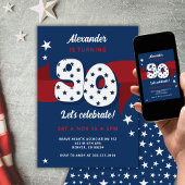 90e Patriottische Verjaardagsfeest Rood Wit Blauw Kaart