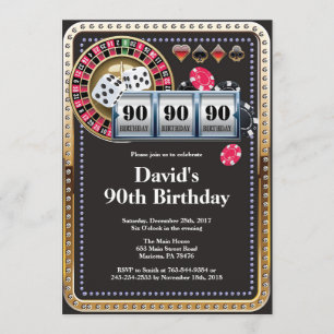 90e pokerspelkaart Casino Birthday Uitnodiging