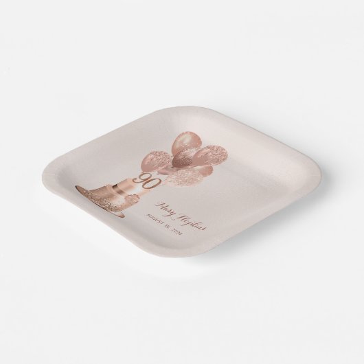 90e Roos Gold Cake Paper Bord (Gebogen)