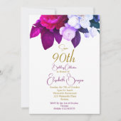 90e Roos Paarse Plum Bourgogne Elegant Verjaardag Kaart (Voorkant)