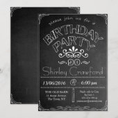 90e schoolbord verjaardagsuitnodiging kaart (Voorkant / Achterkant)