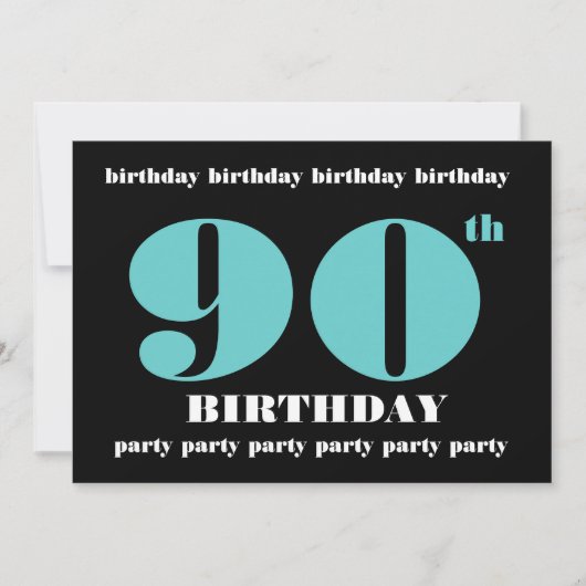 90e Sjabloon van de uitnodiging van de Birthday Pa (Voorkant)