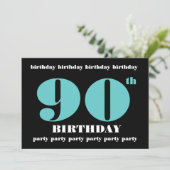90e Sjabloon van de uitnodiging van de Birthday Pa (Staand voorkant)