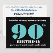 90e Sjabloon van de uitnodiging van de Birthday Pa (Voorkant / Achterkant)