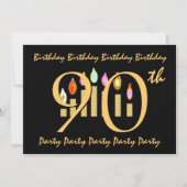 90e Sjabloon van de uitnodiging van de Birthday Pa (Voorkant)