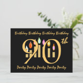 90e Sjabloon van de uitnodiging van de Birthday Pa (Staand voorkant)