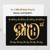 90e Sjabloon van de uitnodiging van de Birthday Pa (Voorkant / Achterkant)