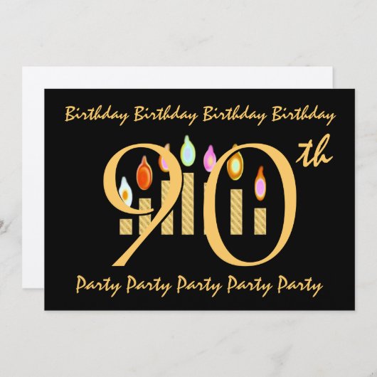 90e Sjabloon van de uitnodiging van de Birthday Pa (Voorkant / Achterkant)