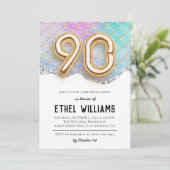 90e uitnodiging van de Birthday Party (Staand voorkant)