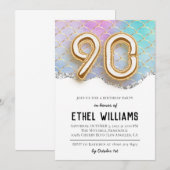 90e uitnodiging van de Birthday Party (Voorkant / Achterkant)